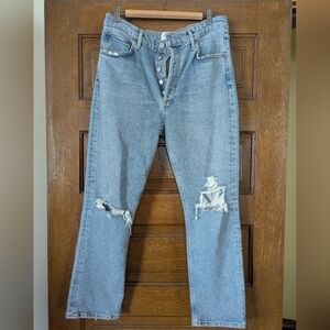 Agolde Straight Leg Distressed Jeans